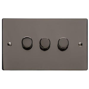 Elite Flat Plate Range Polished Black Nickel Switches & Sockets, T06 - 3G Multi Location Secondary Dimmer by Heritage Brass By M-Marcus
