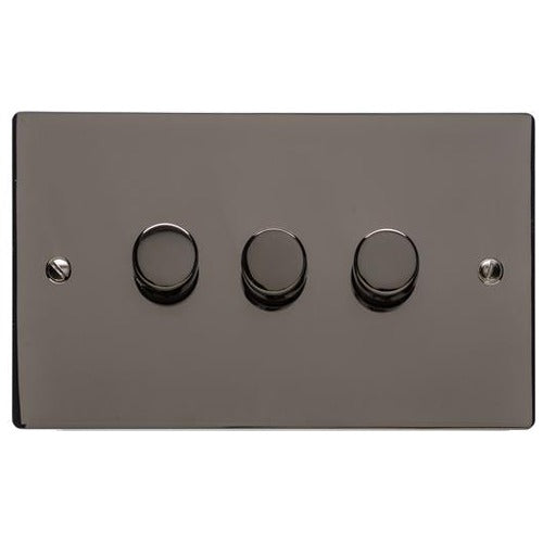 Elite Flat Plate Range Polished Black Nickel Switches & Sockets, T06 - 3G Multi Location Secondary Dimmer by Heritage Brass By M-Marcus