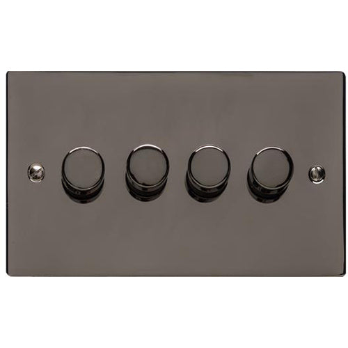 Elite Flat Plate Range Polished Black Nickel Switches & Sockets, T06 - 4G Multi Location Primary Dimmer by Heritage Brass By M-Marcus