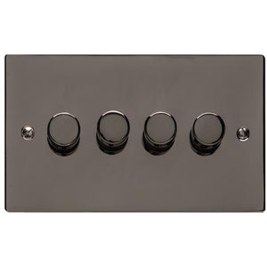 Elite Flat Plate Range Polished Black Nickel Switches & Sockets, T06 - 4G Multi Location Secondary Dimmer by Heritage Brass By M-Marcus