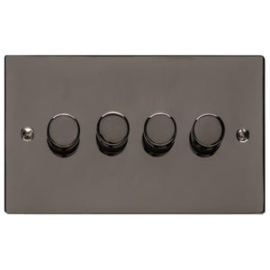 Elite Flat Plate Range Polished Black Nickel Switches & Sockets, T06 - 4G Multi Location Primary Dimmer by Heritage Brass By M-Marcus