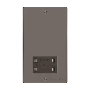 Elite Flat Plate Range Polished Black Nickel Switches & Sockets, T06 - Shaver Socket Output Voltage 110/240V by Heritage Brass By M-Marcus