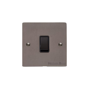 Elite Flat Plate Range Matt Bronze Switches & Sockets, T09 - 1 Gang Intermediate Rocker Switch by Heritage Brass By M-Marcus