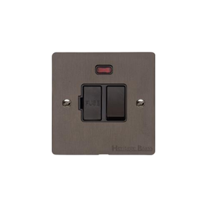 Elite Flat Plate Range Matt Bronze Switches & Sockets, T09 - Switched Spur with Neon (13 Amp) by Heritage Brass By M-Marcus