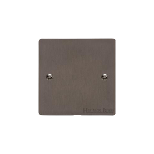 Elite Flat Plate Range Matt Bronze Switches & Sockets, T09 - Single Blank Plate by Heritage Brass By M-Marcus