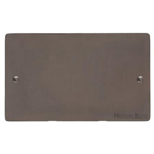 Elite Flat Plate Range Matt Bronze Switches & Sockets, T09 - Double Blank Plate by Heritage Brass By M-Marcus