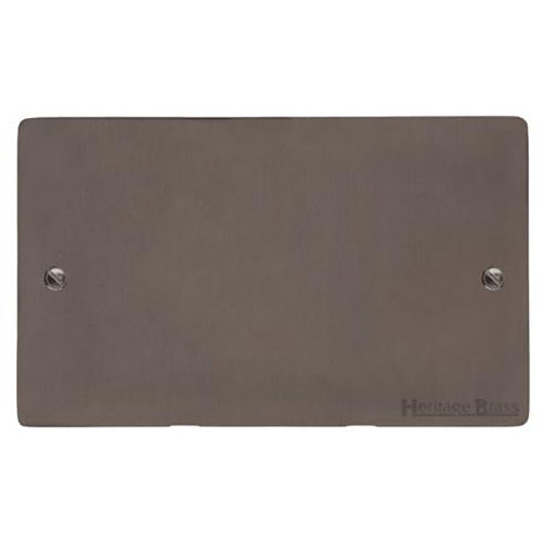 Elite Flat Plate Range Matt Bronze Switches & Sockets, T09 - Double Blank Plate by Heritage Brass By M-Marcus