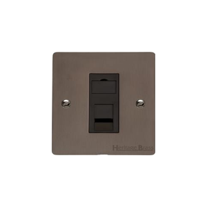 Elite Flat Plate Range Matt Bronze Switches & Sockets, T09 - 1 Gang RJ45 by Heritage Brass By M-Marcus