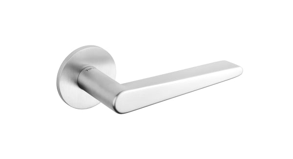 Tupai Rapido 5S Line Torrao Lever Door Handle on 5mm Slimline Round Rose by Atlantic Hardware