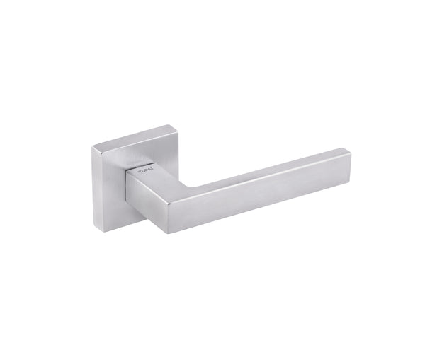 Tupai Rapido QuadraLine Rillo Lever Door Handle on Square Rose by Atlantic Hardware