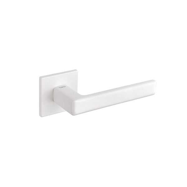 Tupai Rapido 5S Line Portel Lever Door Handle on 5mm Slimline Square Rose - White