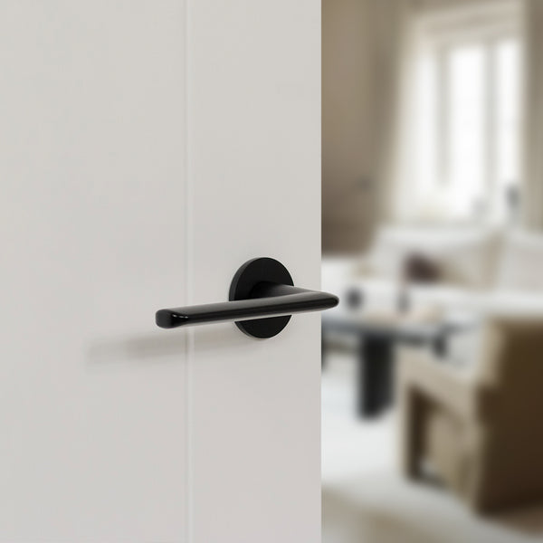 Tupai Rapido 5S Line Tavira Lever Door Handle on 5mm Slimline Round Rose