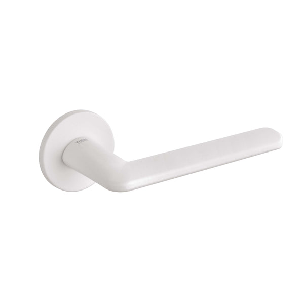 Tupai Rapido 5S Line Tavira Lever Door Handle on 5mm Slimline Round Rose - White