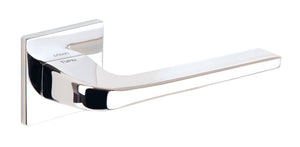 Tupai Rapido 5S Line Canha Lever Door Handle on 5mm Slimline Square Rose - Bright Polished Chrome - Default