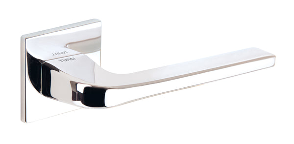 Tupai Rapido 5S Line Canha Lever Door Handle on 5mm Slimline Square Rose by Atlantic Hardware