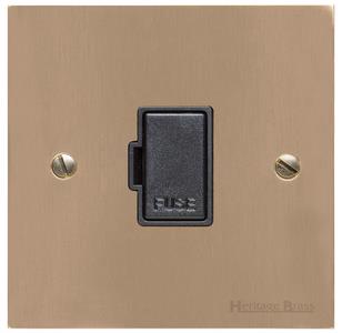 Elite Flat Plate Range - Antique Brass - Unswitched Spur (13 Amp)