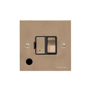 Elite Flat Plate Range Antique Brass Switches & Sockets, T91 - Switched Spur with Flex Outlet (13 Amp) by Heritage Brass By M-Marcus