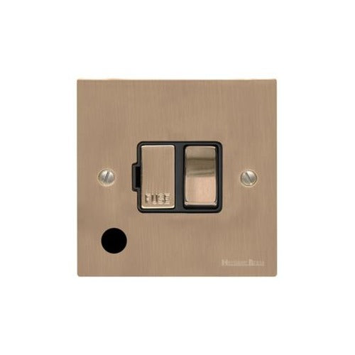 Elite Flat Plate Range Antique Brass Switches & Sockets, T91 - Switched Spur with Flex Outlet (13 Amp) by Heritage Brass By M-Marcus