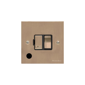 Elite Flat Plate Range Antique Brass Switches & Sockets, T91 - Switched Spur with Flex Outlet (13 Amp) by Heritage Brass By M-Marcus