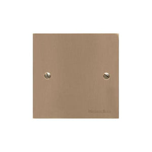Elite Flat Plate Range Antique Brass Switches & Sockets, T91 - Single Blank Plate by Heritage Brass By M-Marcus