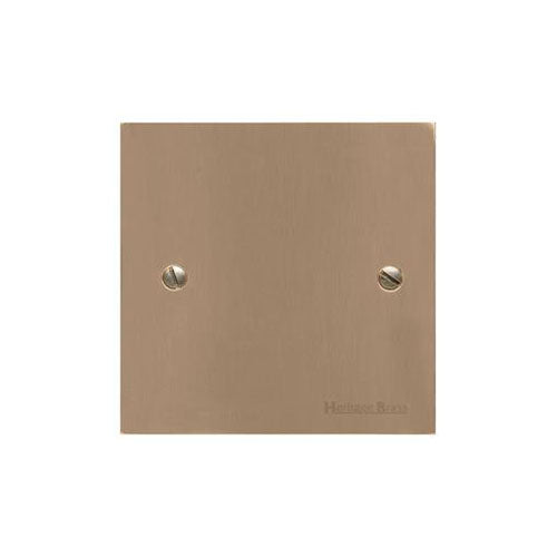 Elite Flat Plate Range Antique Brass Switches & Sockets, T91 - Single Blank Plate by Heritage Brass By M-Marcus