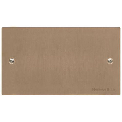 Elite Flat Plate Range Antique Brass Switches & Sockets, T91 - Double Blank Plate by Heritage Brass By M-Marcus