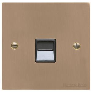 Elite Flat Plate Range - Antique Brass - 1 Gang Secondary Line Socket