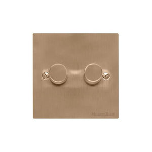 Elite Flat Plate Range Antique Brass Switches & Sockets, T91 - 2G Multi Location Secondary Dimmer by Heritage Brass By M-Marcus
