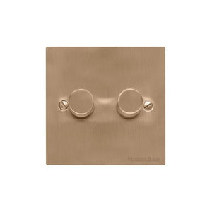 Elite Flat Plate Range Antique Brass Switches & Sockets, T91 - 2G Multi Location Primary Dimmer by Heritage Brass By M-Marcus
