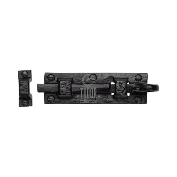 Tudor Door Bolt Straight Black Iron by M Marcus - Heritage Brass