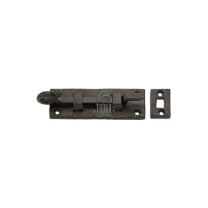 Tudor Door Bolt Necked Black Iron - Black Antique - 102 mm