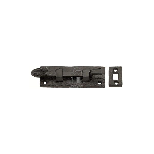 Tudor Door Bolt Necked Black Iron by M Marcus - Heritage Brass