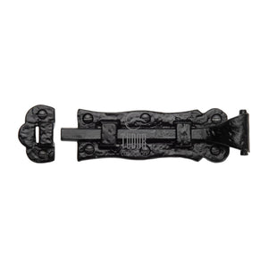 Tudor Door Bolt Straight - Black Antique