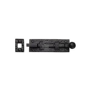 Tudor Door Bolt Necked Rustic - Black Antique - 102 mm