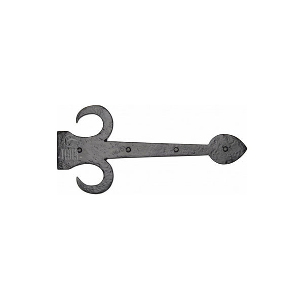 Tudor Dummy Strap Hinge Fleur de Lys Design by M Marcus - Heritage Brass