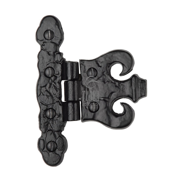 M Marcus - Heritage Brass, Tudor Coronet Hinge Black Iron, Exterior Door Hardware, Strap Hinges & Clavos