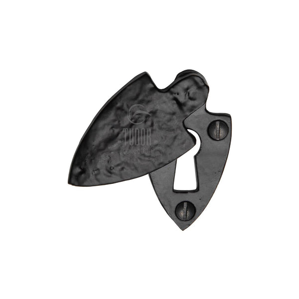 Tudor Covered Key Escutcheon Black Iron