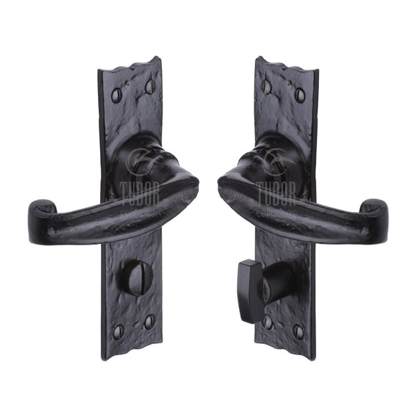 Tudor Wellington Door Handle on Plate by M Marcus - Heritage Brass