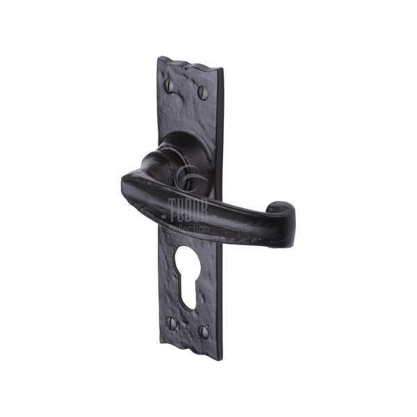 Tudor Wellington Door Handle on Plate by M Marcus - Heritage Brass