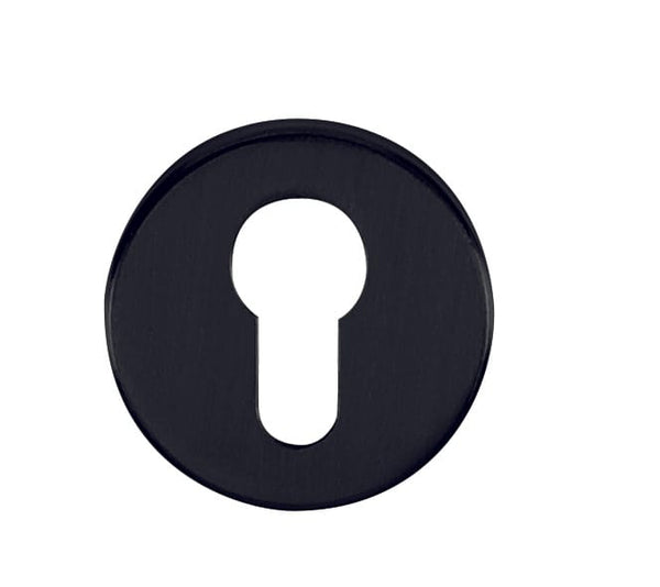 Tupai Rapido CurvaLine Euro Escutcheons on Round Rose - Pearl Black - Default