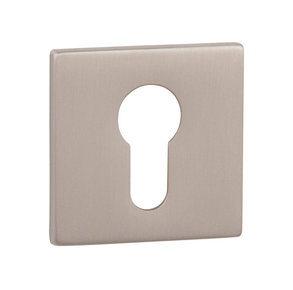 Tupai Rapido 5S Line Euro Escutcheons on 5mm Slimline Square Rose by Atlantic Hardware