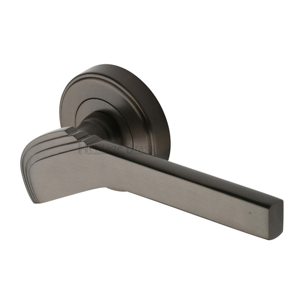 M Marcus - Heritage Brass, Tiffany Door Handle on Round Rose, Door Handles, Door Handles on Round Rose