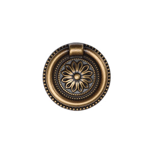 Floral Ring Pull by M Marcus - Heritage Brass