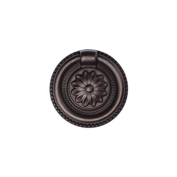 Floral Ring Pull by M Marcus - Heritage Brass