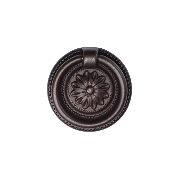 Floral Ring Pull by M Marcus - Heritage Brass