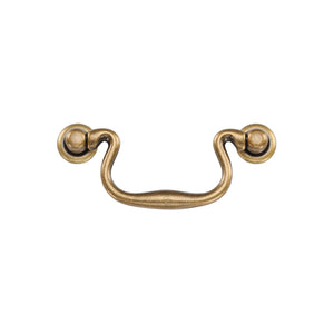 M Marcus - Heritage Brass, Classic Swan Drawer Drop Pull, Cabinet Hardware, Cabinet Ring / Drop Pulls