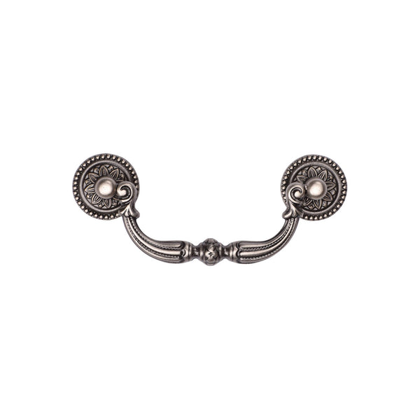 M Marcus - Heritage Brass, Ornate Swan Drawer Drop Pull, Cabinet Hardware, Cabinet Ring / Drop Pulls