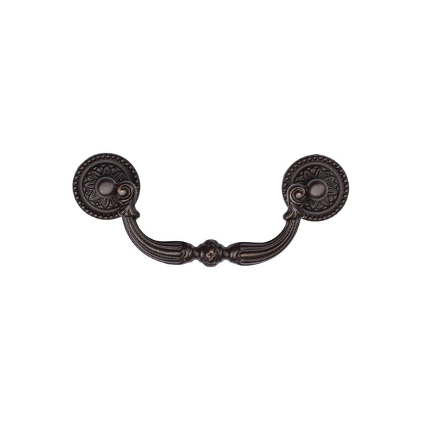 M Marcus - Heritage Brass, Ornate Swan Drawer Drop Pull, Cabinet Hardware, Cabinet Ring / Drop Pulls