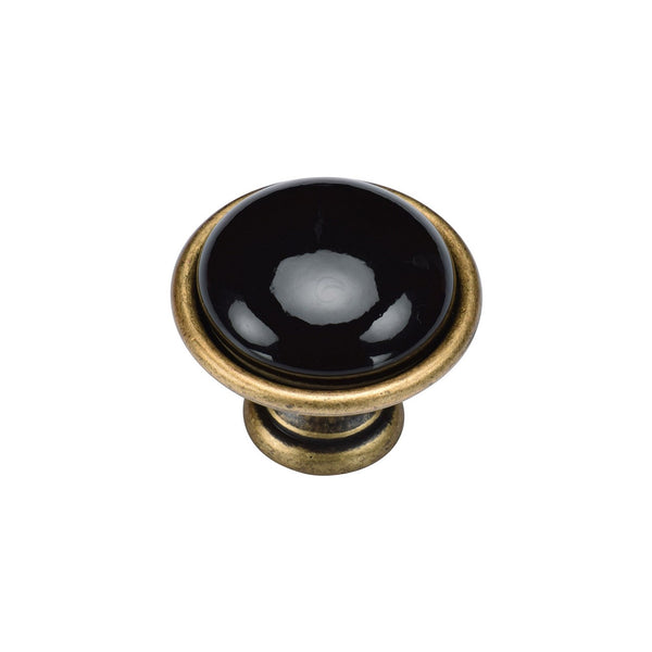 Black Domed Cabinet Knob by M Marcus - Heritage Brass