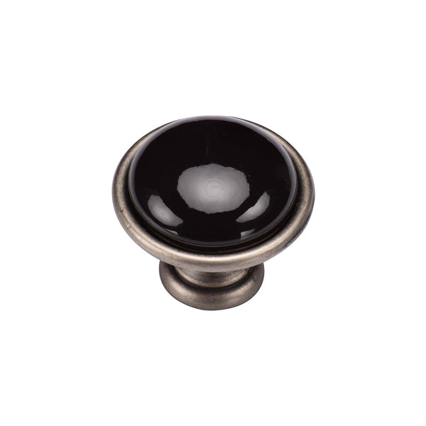 Black Domed Cabinet Knob by M Marcus - Heritage Brass